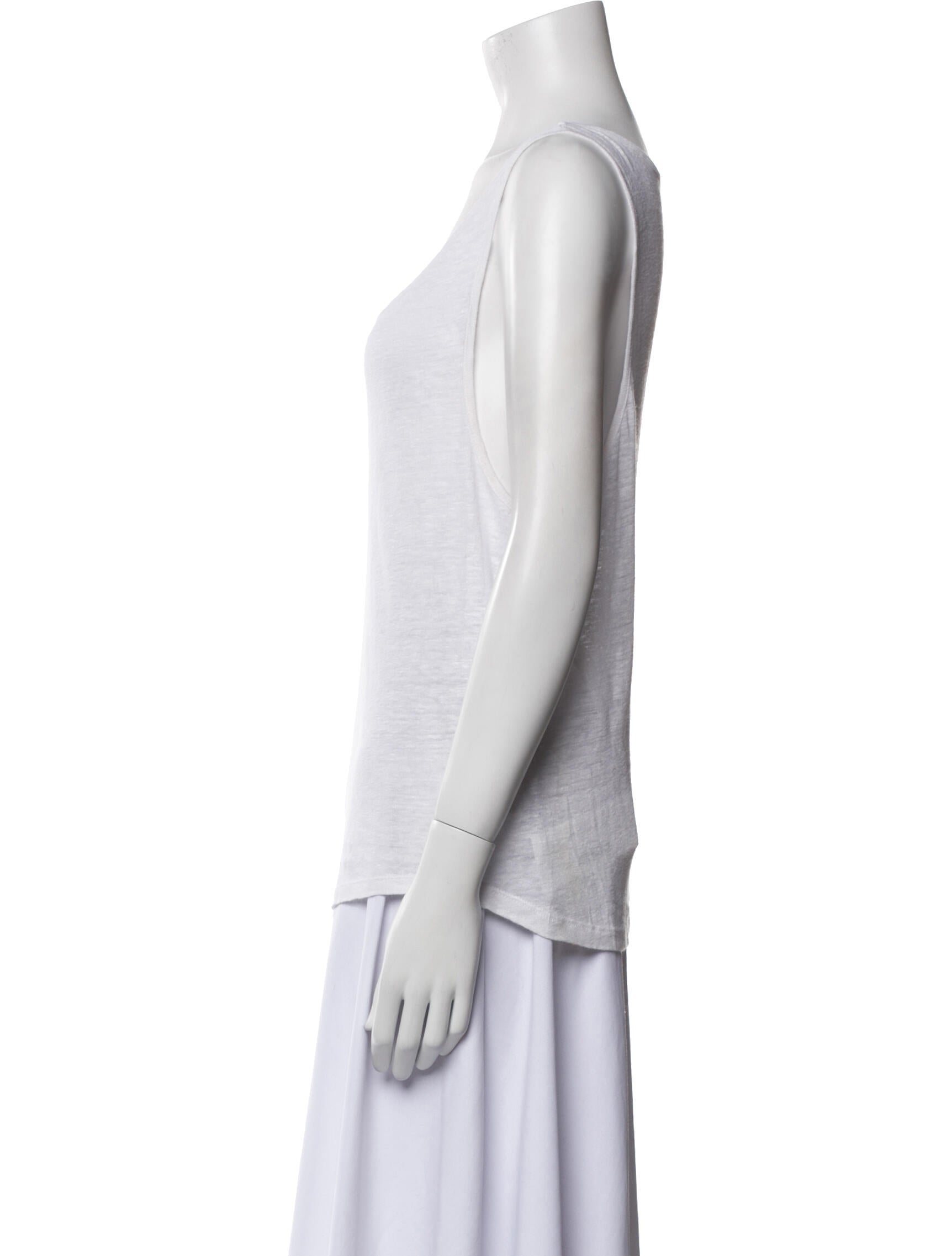 Anine Bing Linen Scoop Neck Top
