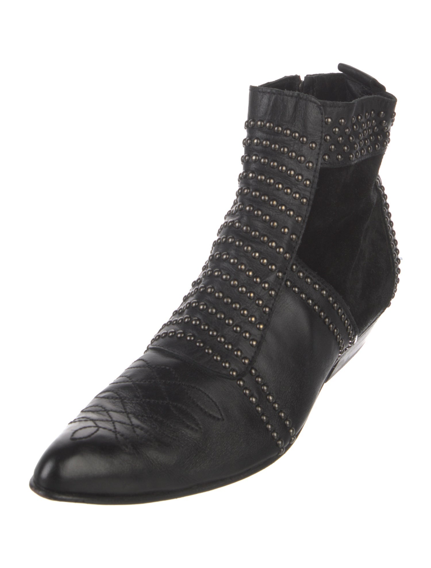 Anine Bing Leather Studded Accents Boots
