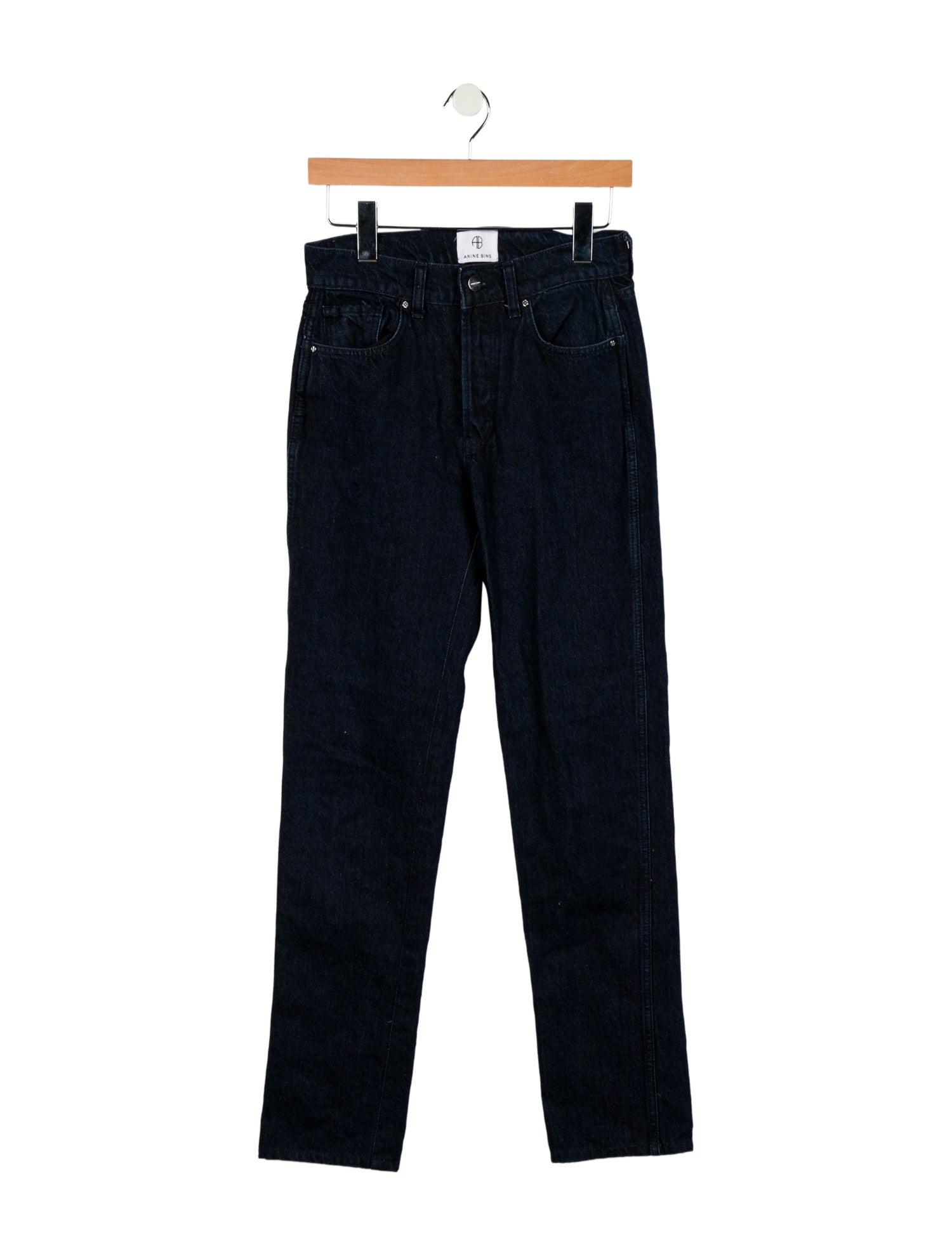 Anine Bing High-Rise Straight Leg Jeans