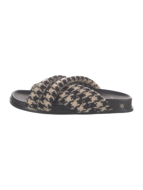 Anine Bing Wool Houndstooth Print Slides