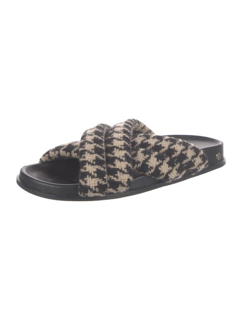 Anine Bing Wool Houndstooth Print Slides