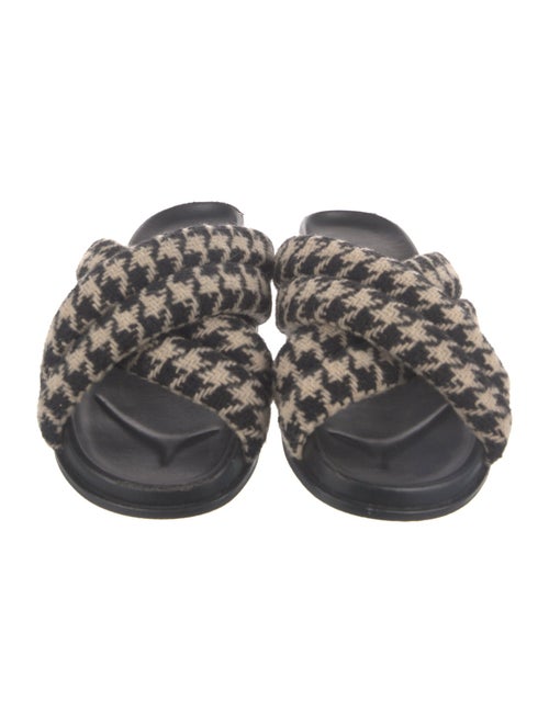 Anine Bing Wool Houndstooth Print Slides
