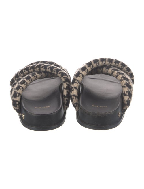 Anine Bing Wool Houndstooth Print Slides