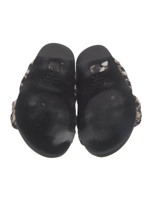 Anine Bing Wool Houndstooth Print Slides