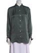 Anine Bing Silk Long Sleeve Button-Up Top