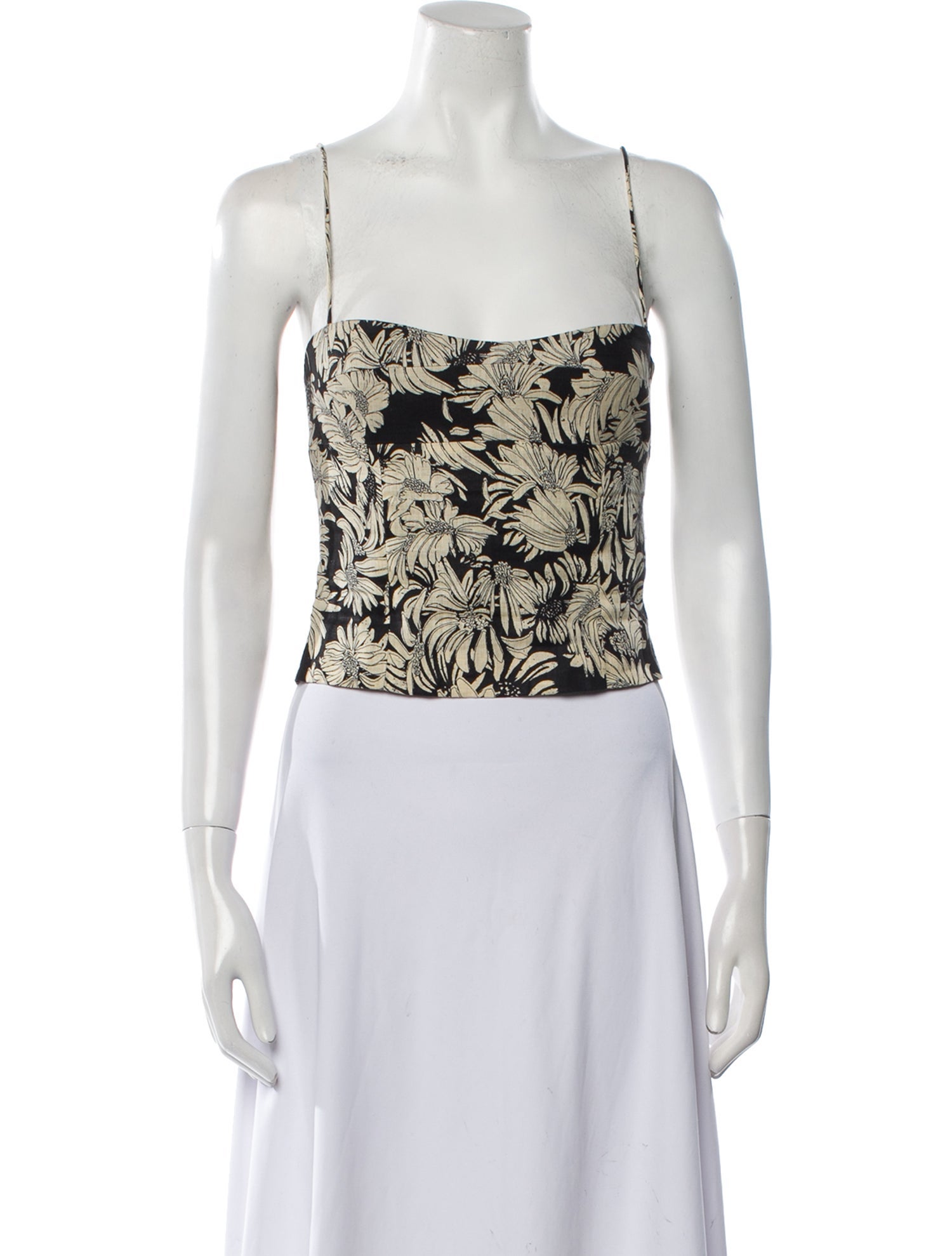 Anine Bing Linen Printed Crop Top