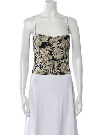 Anine Bing Linen Printed Crop Top