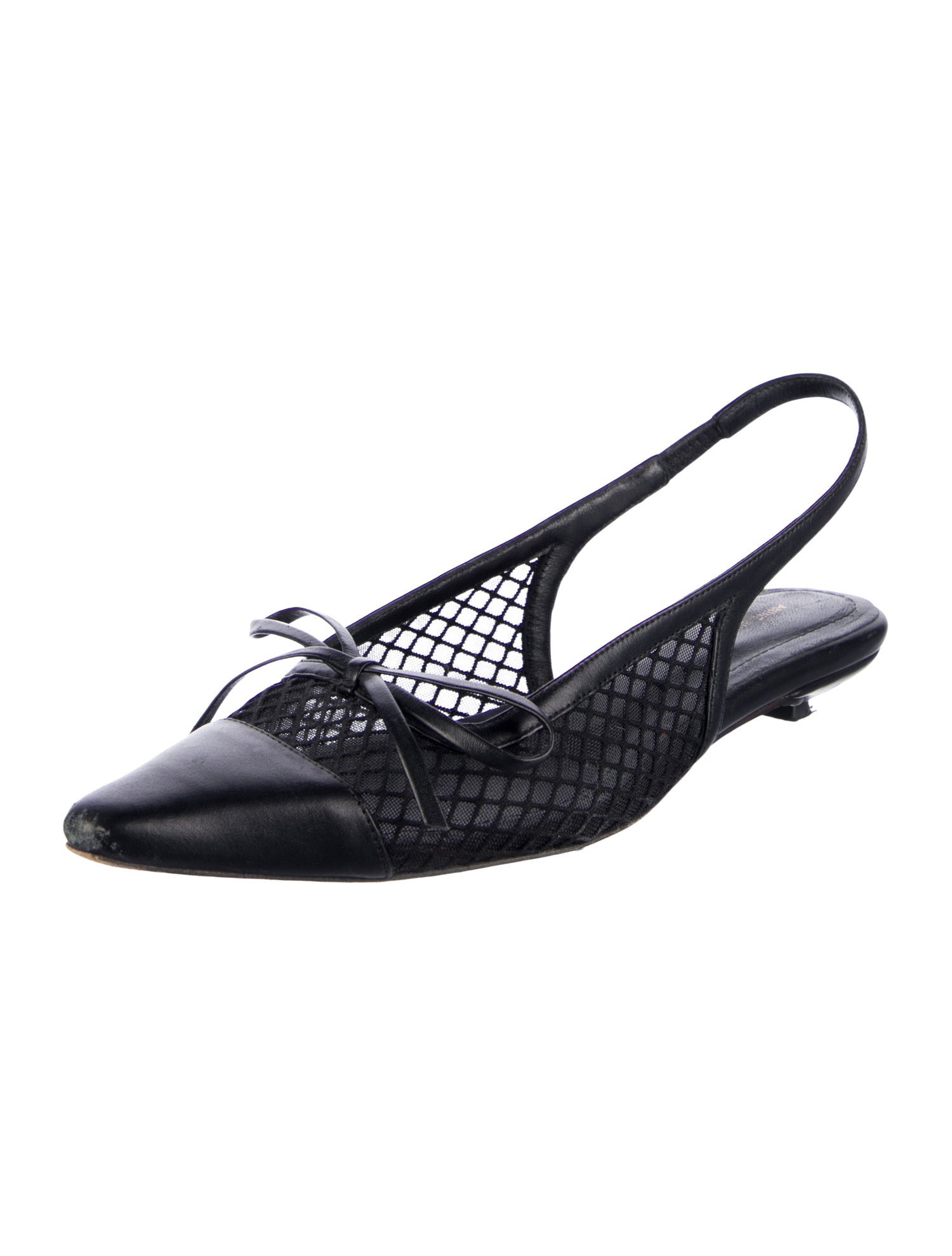 Anine Bing Mesh Bow Accents Slingback Pumps
