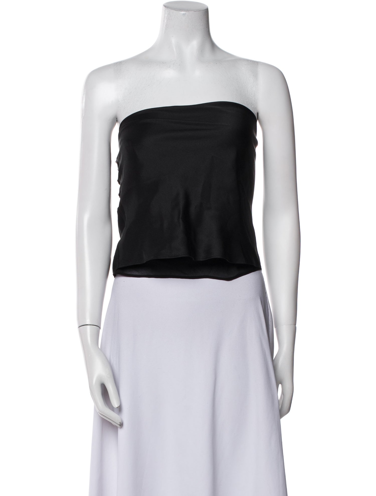 Anine Bing Silk Strapless Crop Top