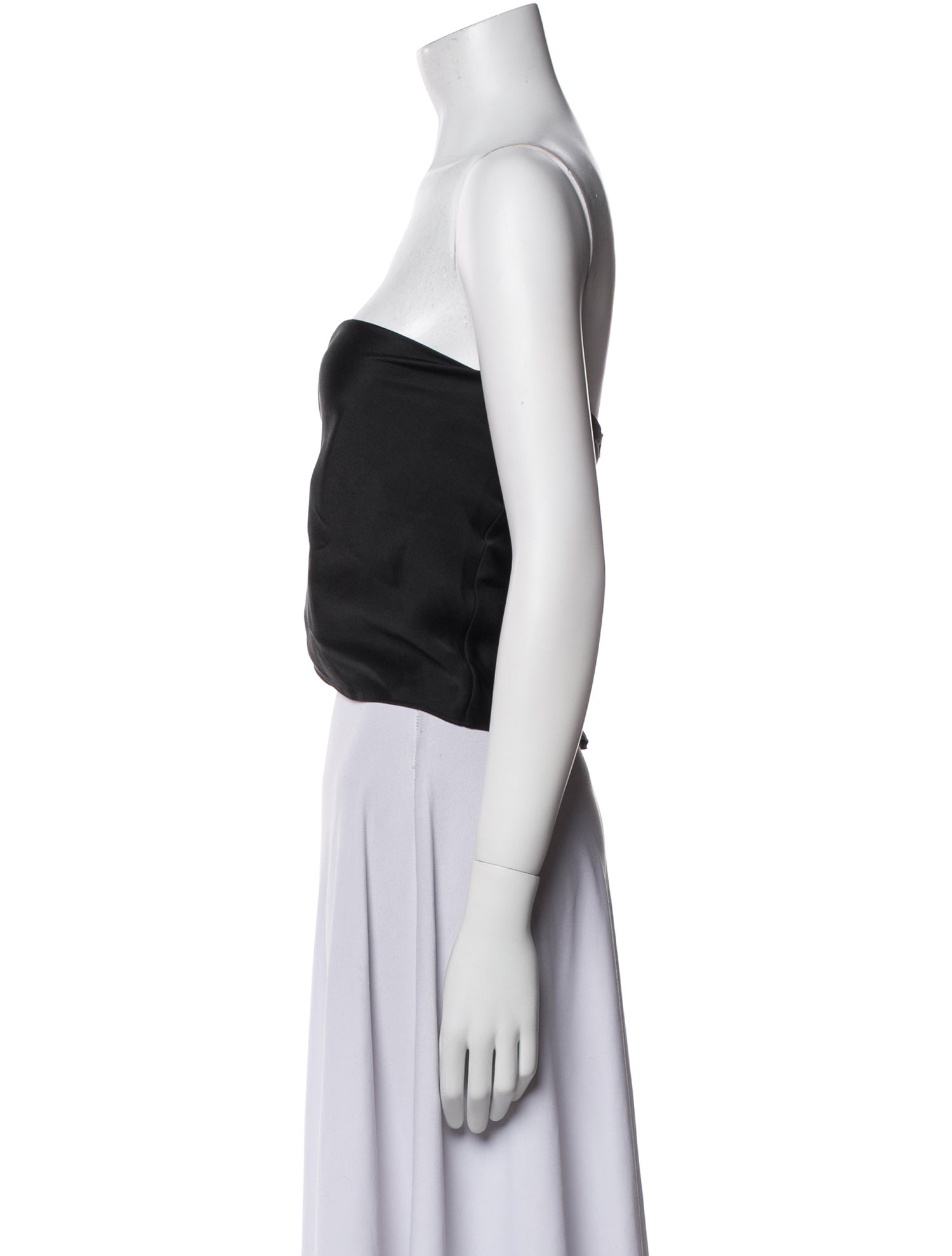 Anine Bing Silk Strapless Crop Top