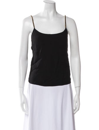 Anine Bing Silk Scoop Neck Top