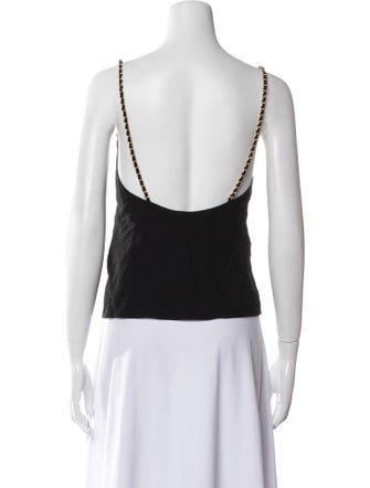 Anine Bing Silk Scoop Neck Top