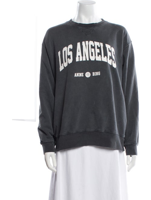 Anine Bing Graphic Print Crew Neck Sweatshirt