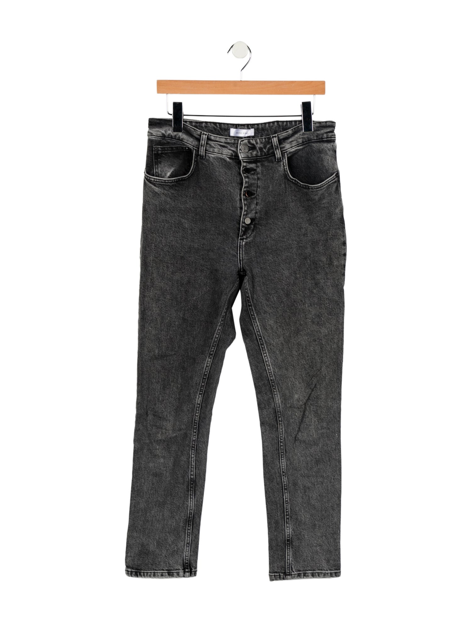 Anine Bing High-Rise Straight Leg Jeans