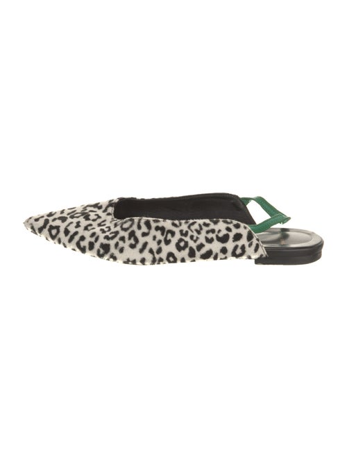 Anine Bing Leather Animal Print Slingback Flats
