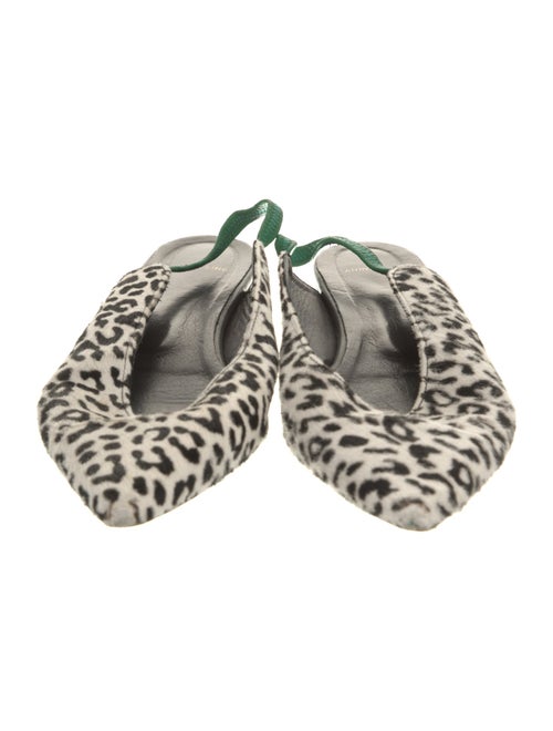 Anine Bing Leather Animal Print Slingback Flats