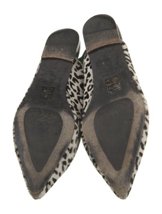 Anine Bing Leather Animal Print Slingback Flats