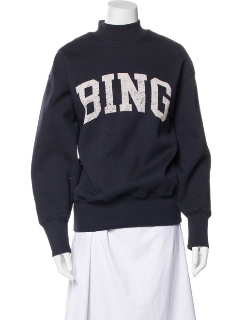 Anine Bing Graphic Print Mock Neck Sweater