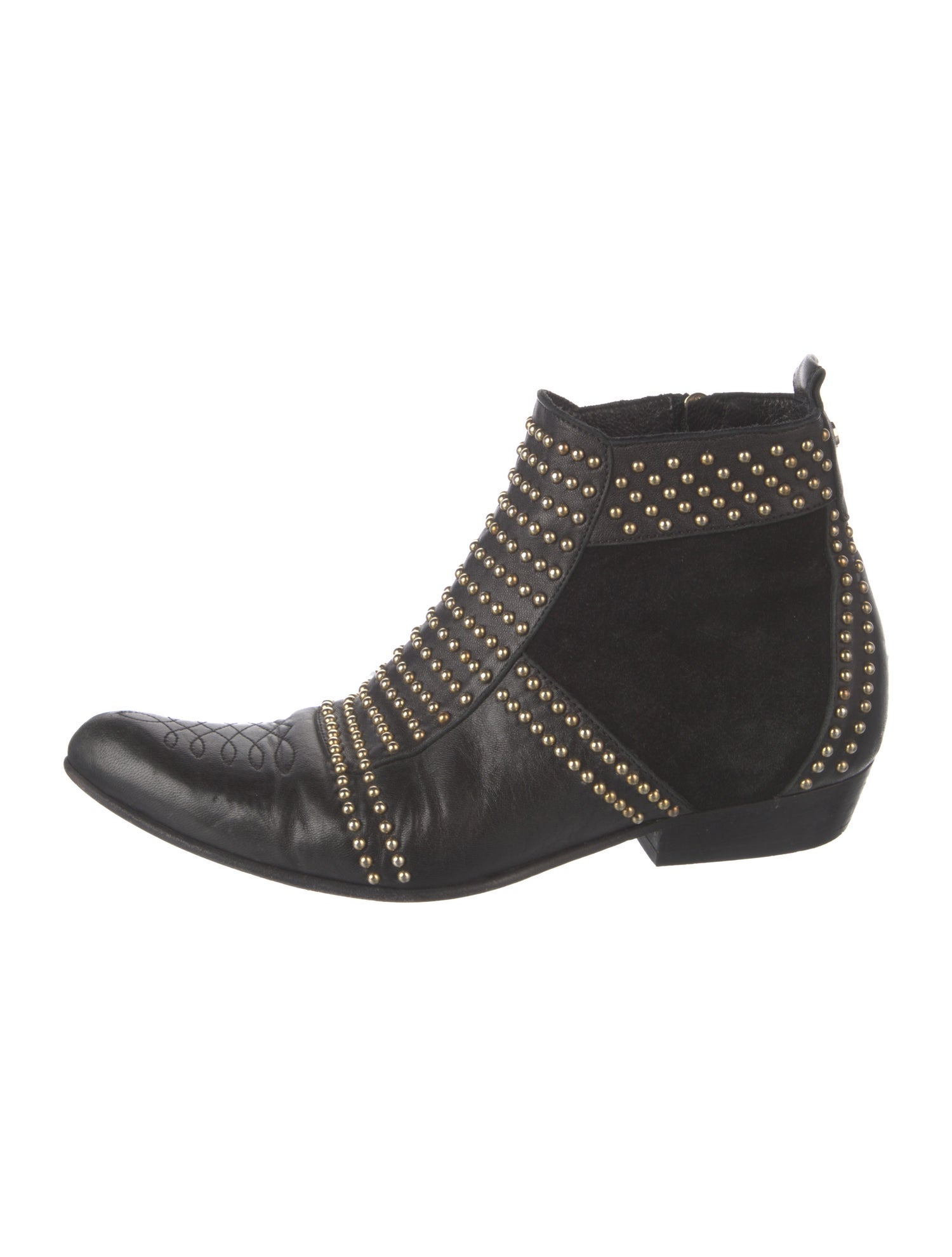 Anine Bing Leather Studded Accents Boots