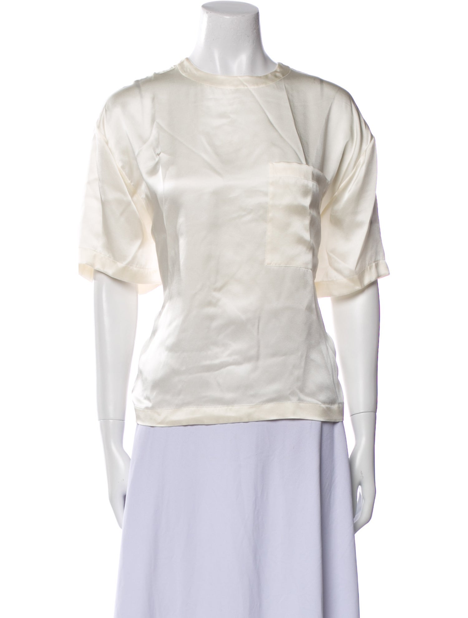 Anine Bing Silk Crew Neck Blouse
