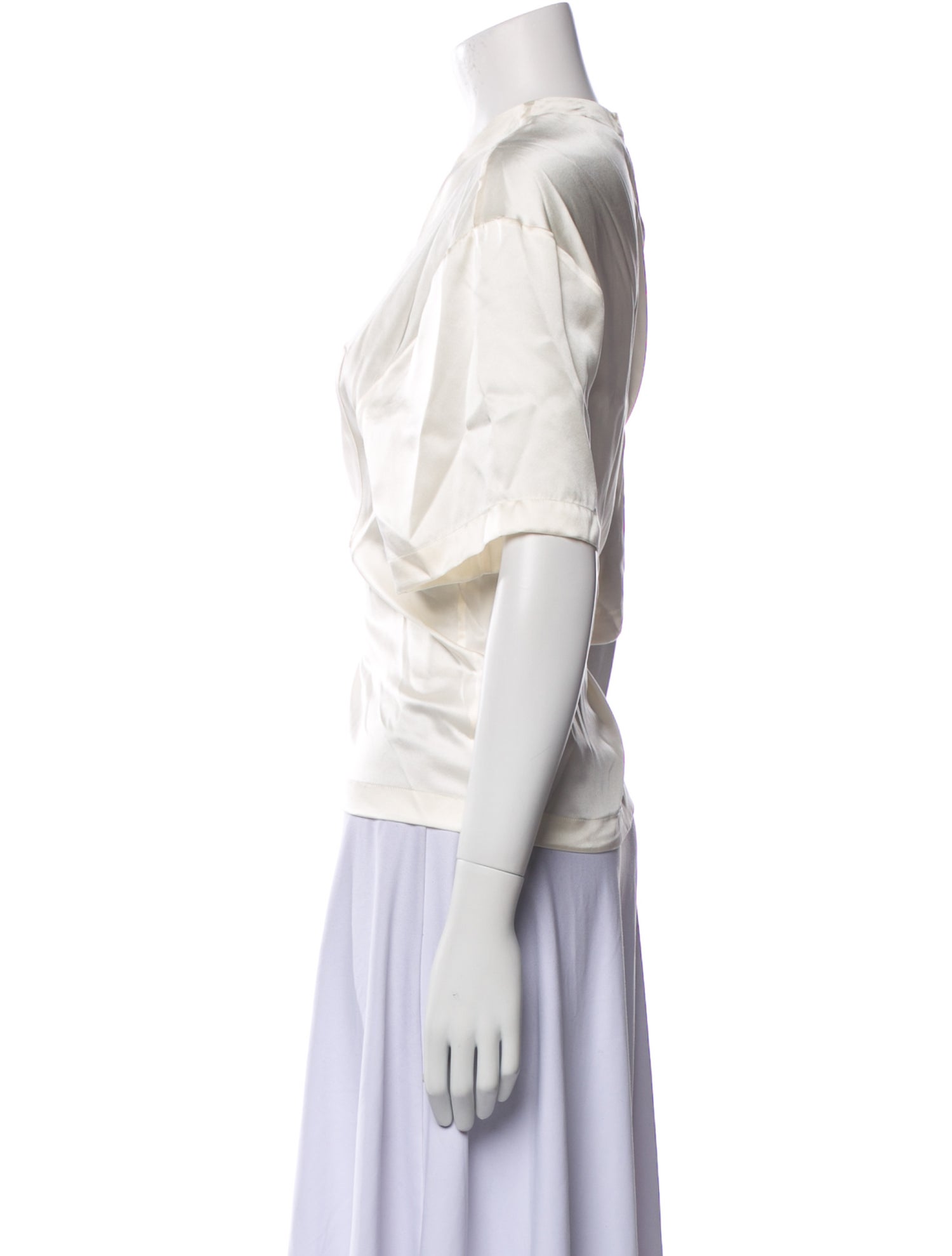 Anine Bing Silk Crew Neck Blouse