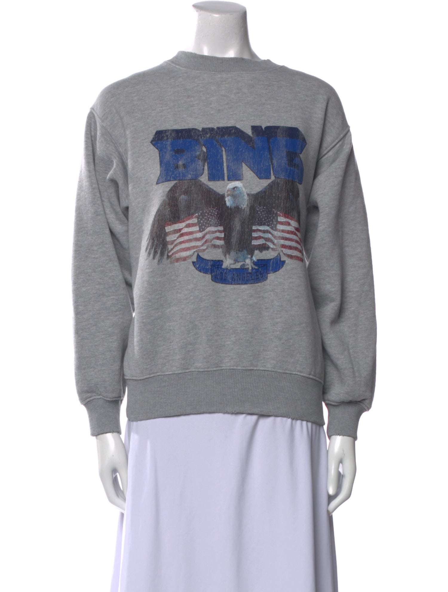 Anine Bing Graphic Print Crew Neck Sweater