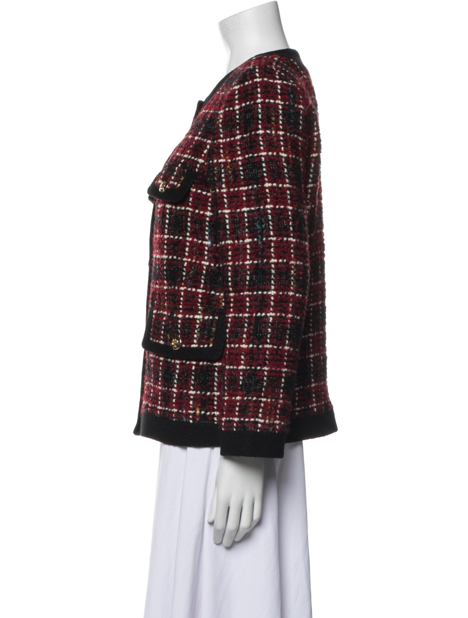 Anine Bing Wool Plaid Print Evening Jacket