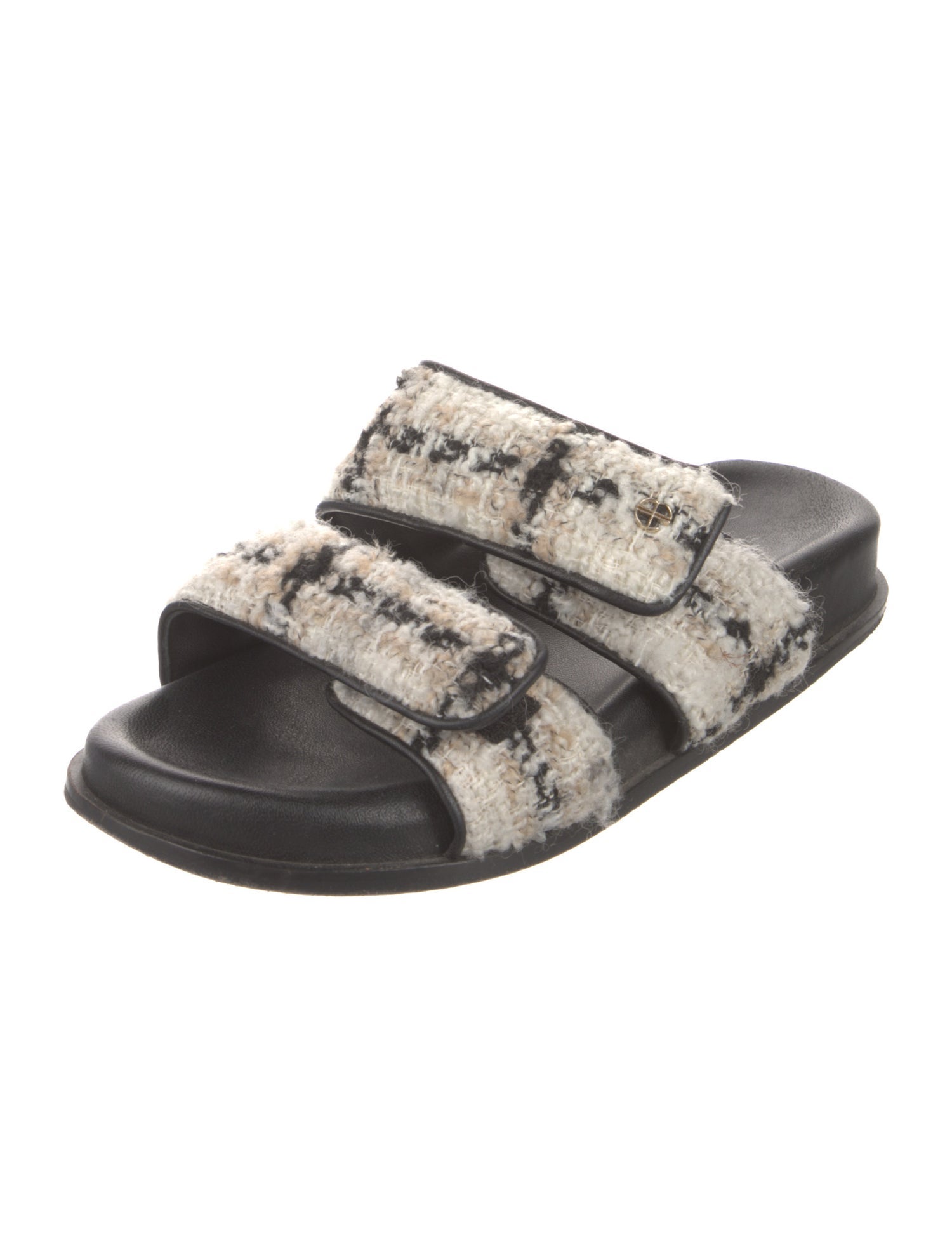 Anine Bing Tweed Tweed Pattern Slides