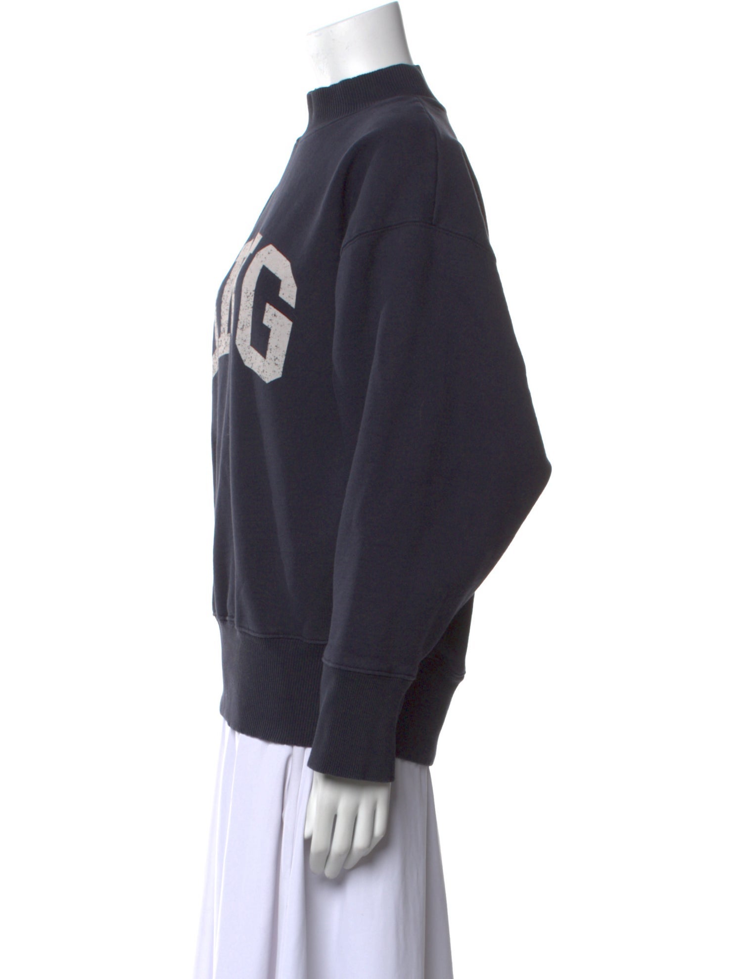 Anine Bing Graphic Print Mock Neck Sweatshirt