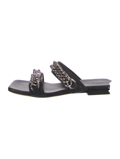 Anine Bing Leather Chain-Link Accents Slides