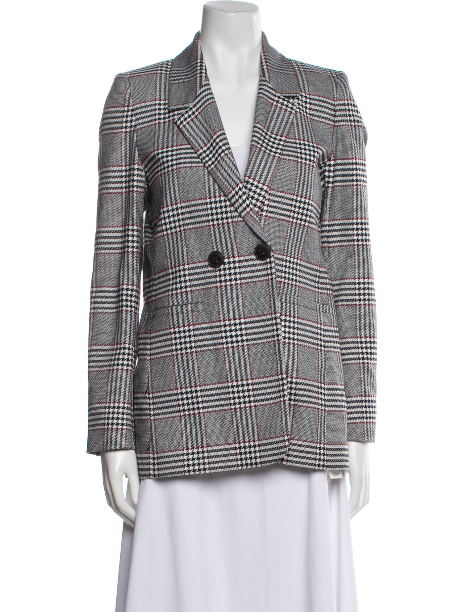 Anine Bing Plaid Print Blazer