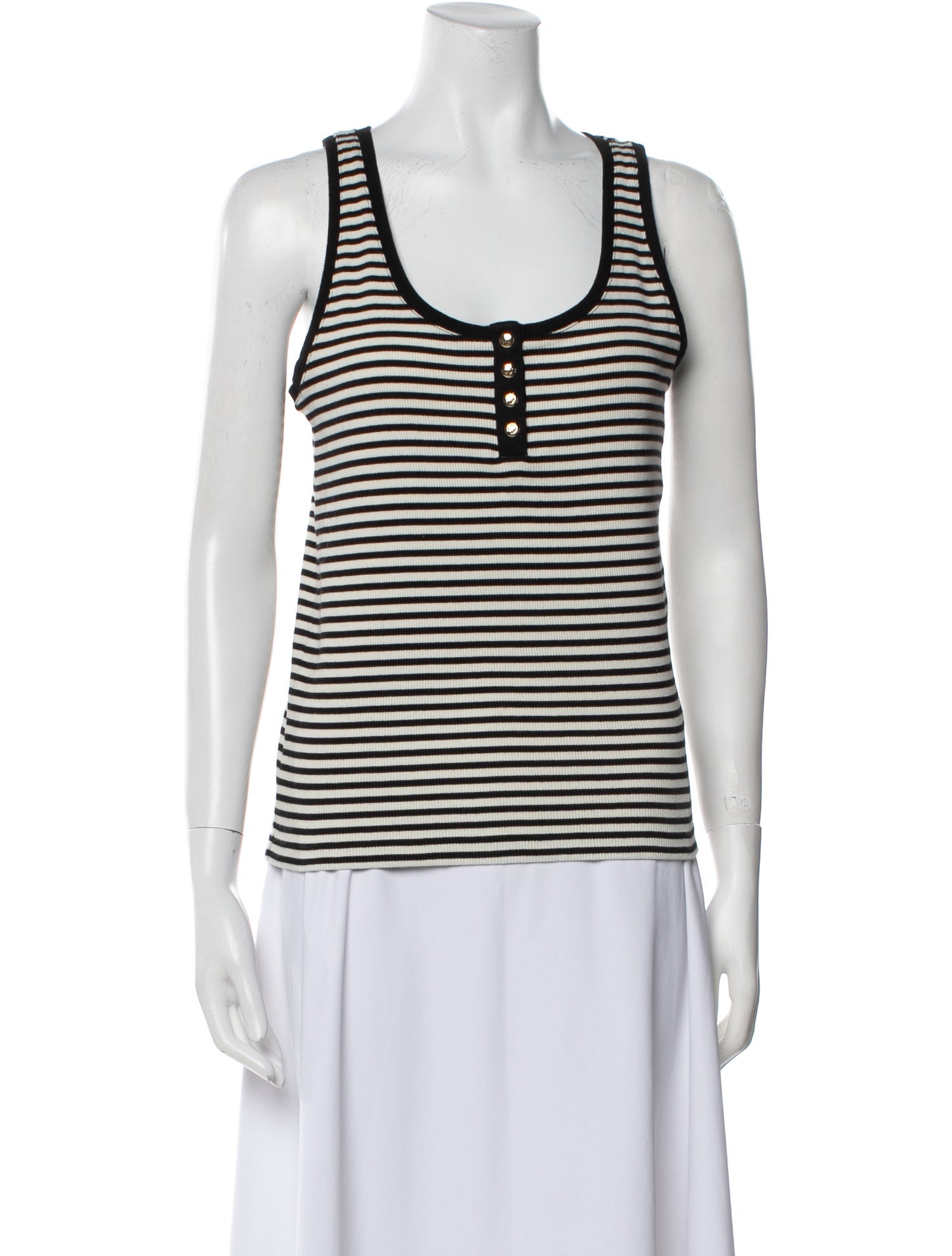 Anine Bing Striped Scoop Neck Top