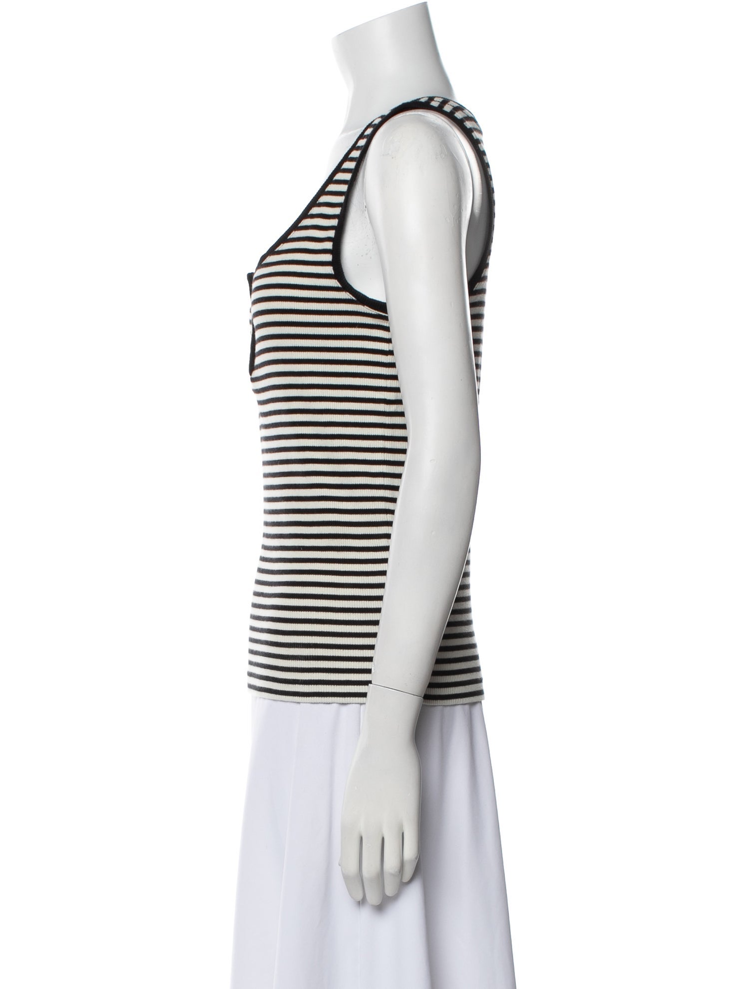 Anine Bing Striped Scoop Neck Top