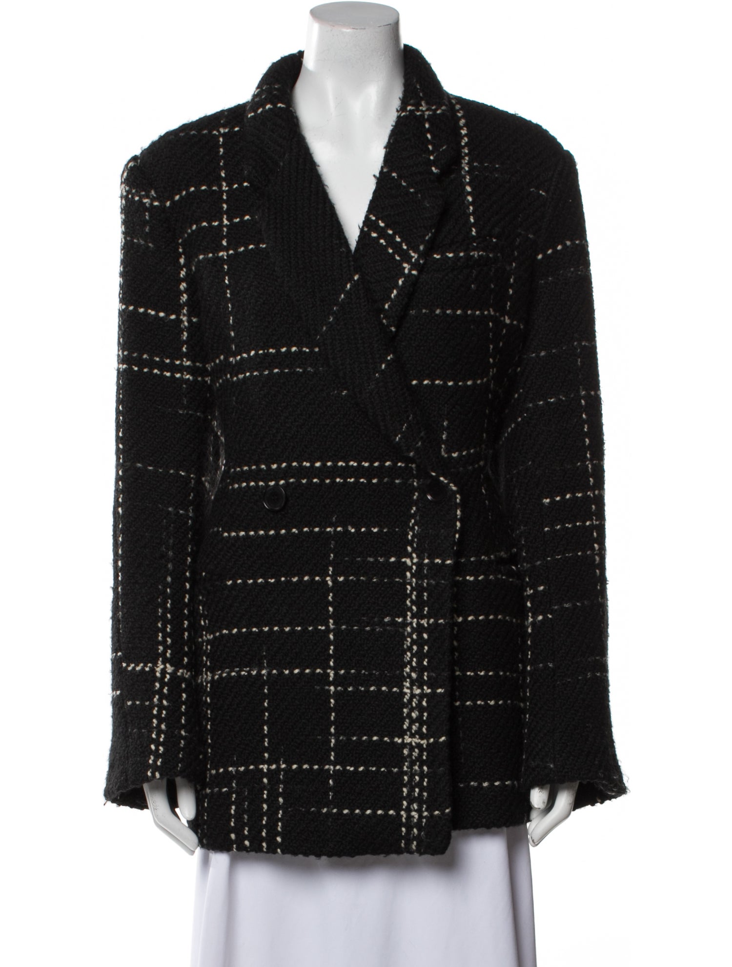 Anine Bing Wool Plaid Print Jacket