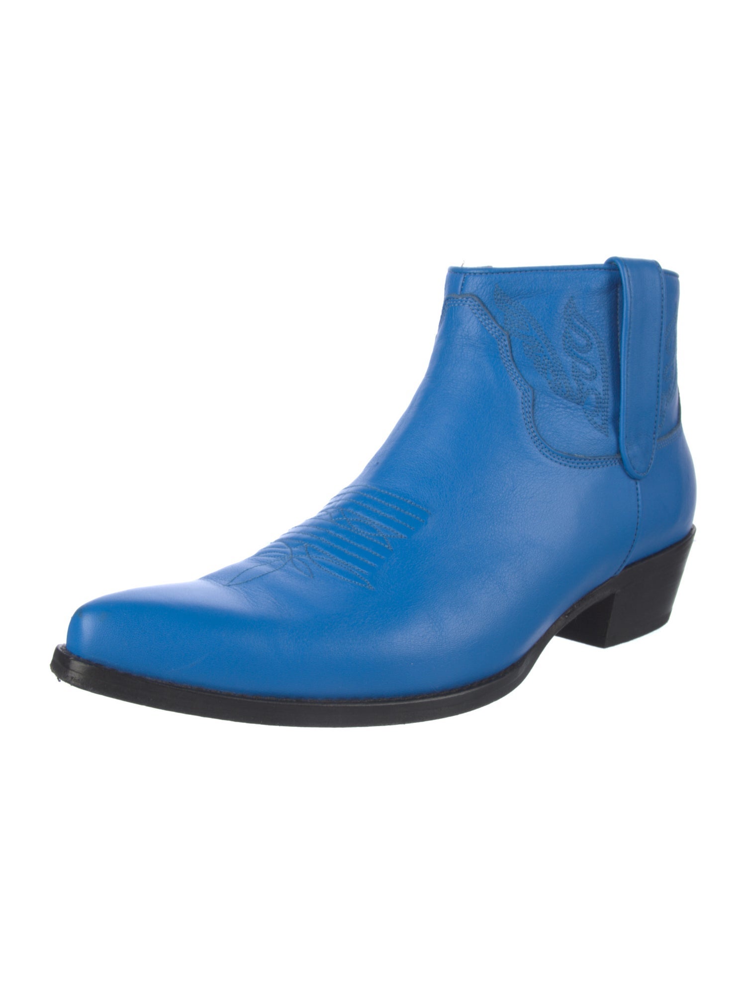 Anine Bing Leather Colorblock Pattern Western Boots