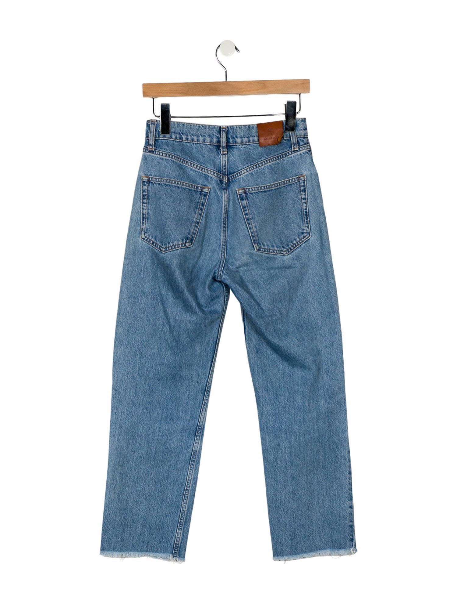 Anine Bing Mid-Rise Straight Leg Jeans