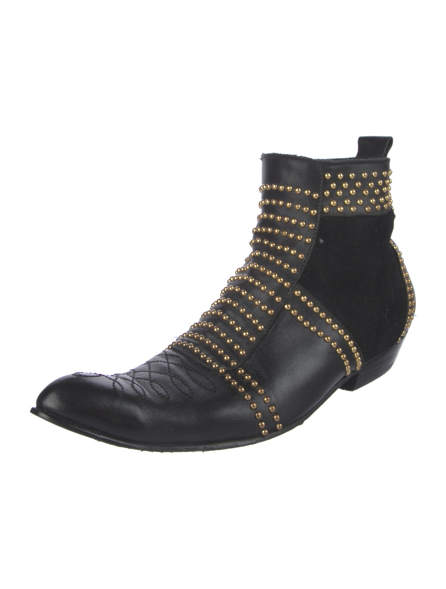 Anine Bing Leather Studded Accents Boots