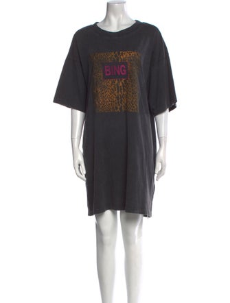 Anine Bing Crew Neck Mini Dress