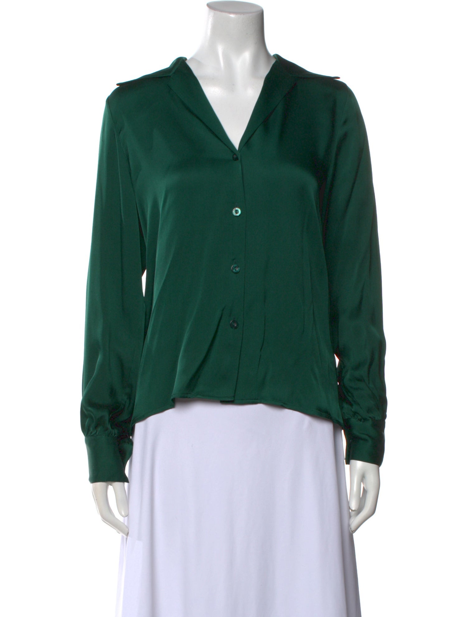 Anine Bing Silk V-Neck Blouse