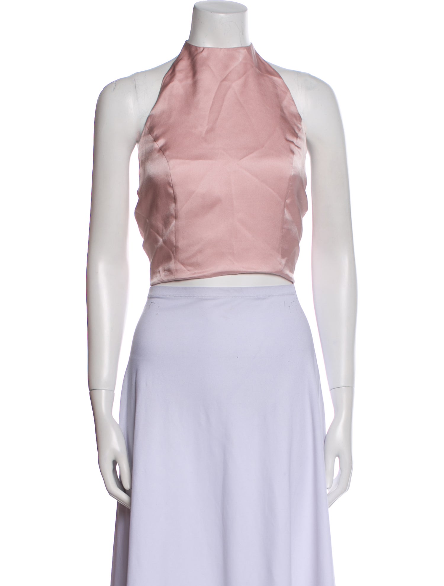 Anine Bing Silk Halterneck Crop Top