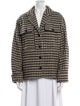 Anine Bing Wool Houndstooth Print Blazer