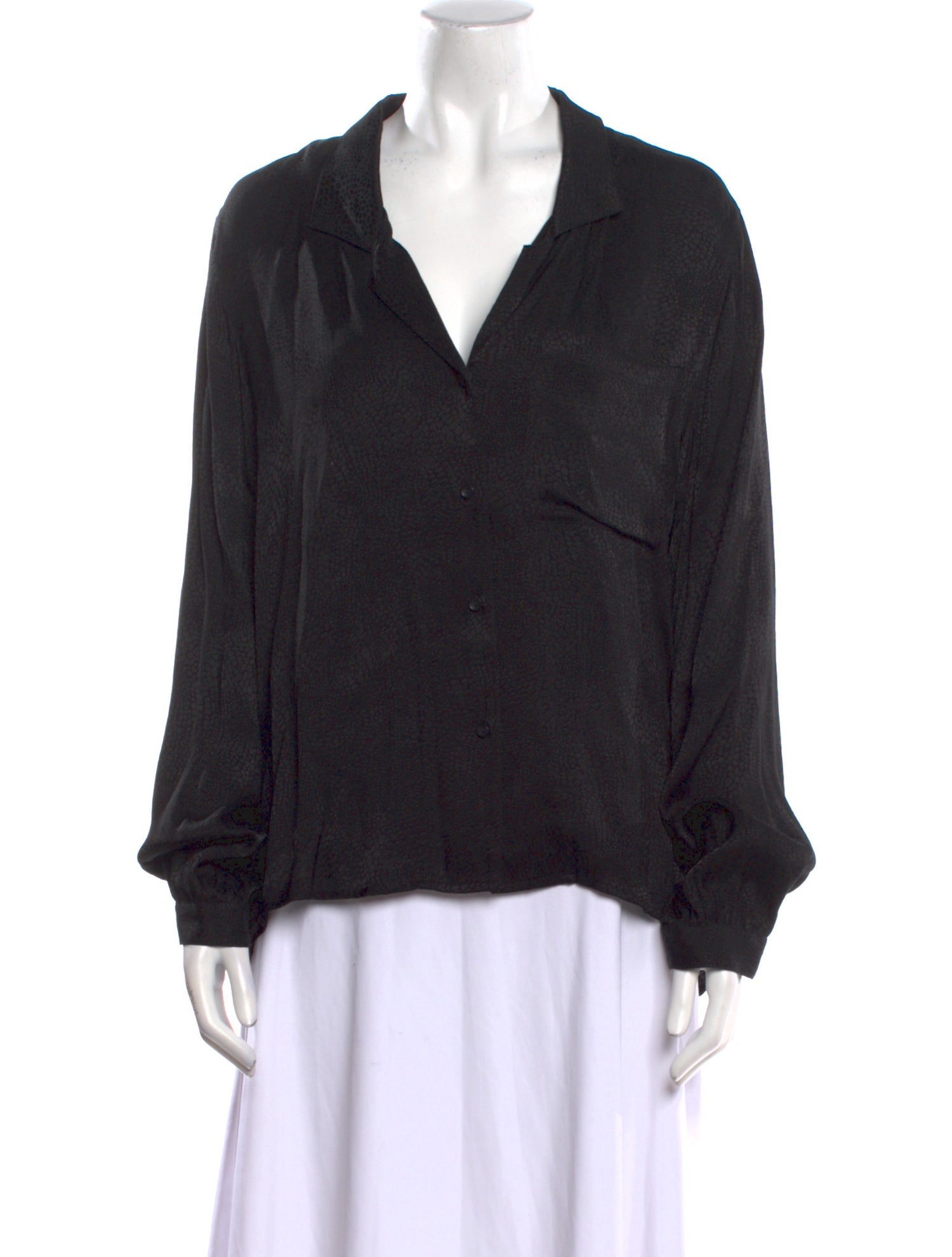 Anine Bing V-Neck Long Sleeve Button-Up Top