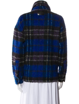 Anine Bing Wool Plaid Print Jacket