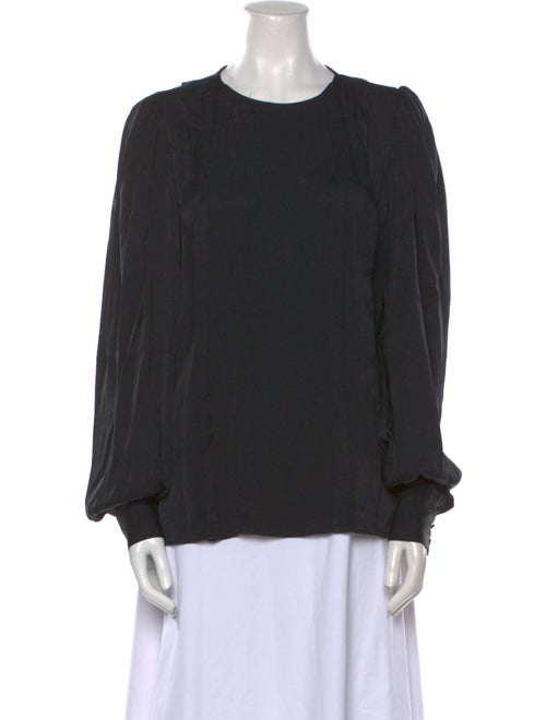Anine Bing Silk Crew Neck Blouse
