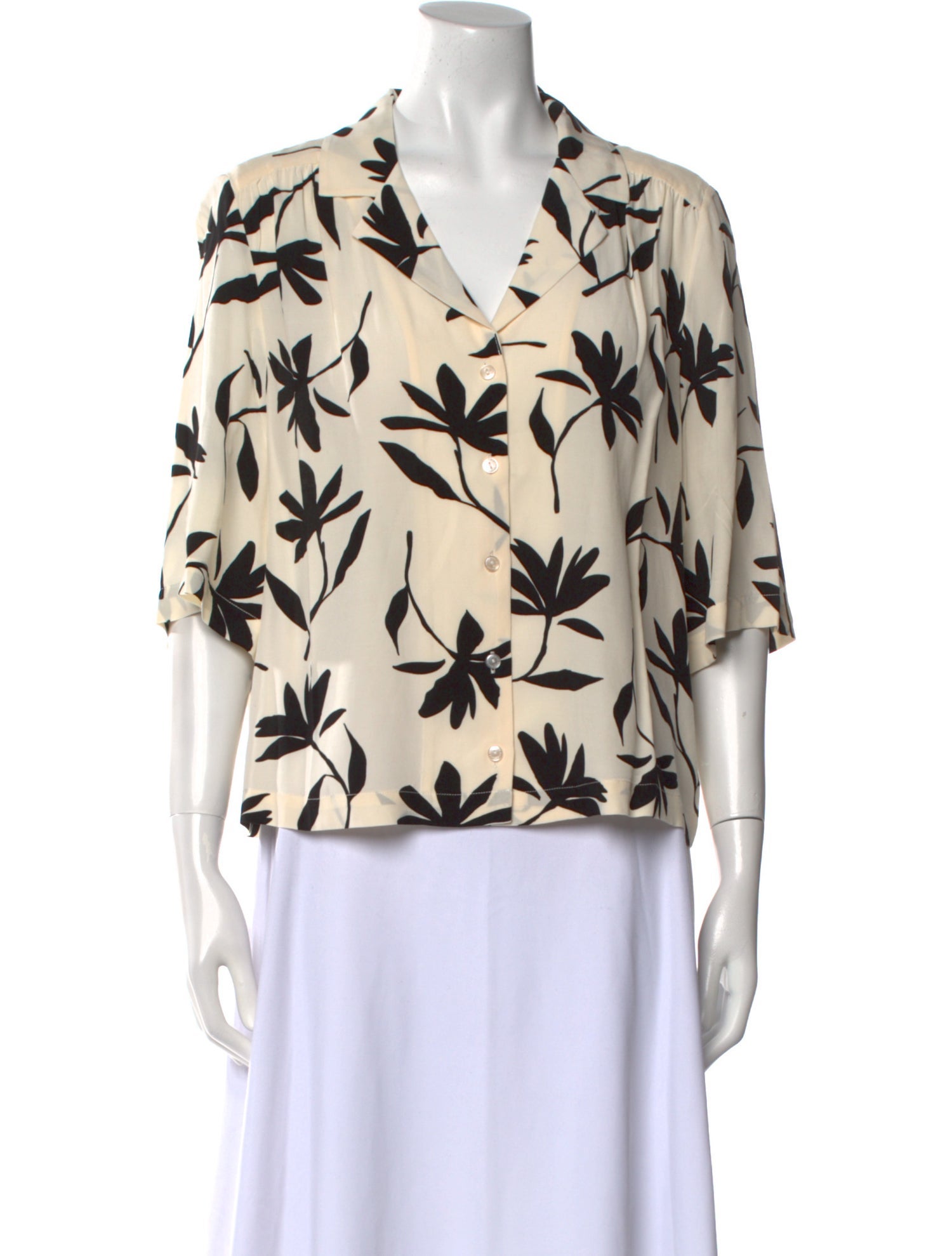 Anine Bing Floral Print V-Neck Blouse w/ Tags