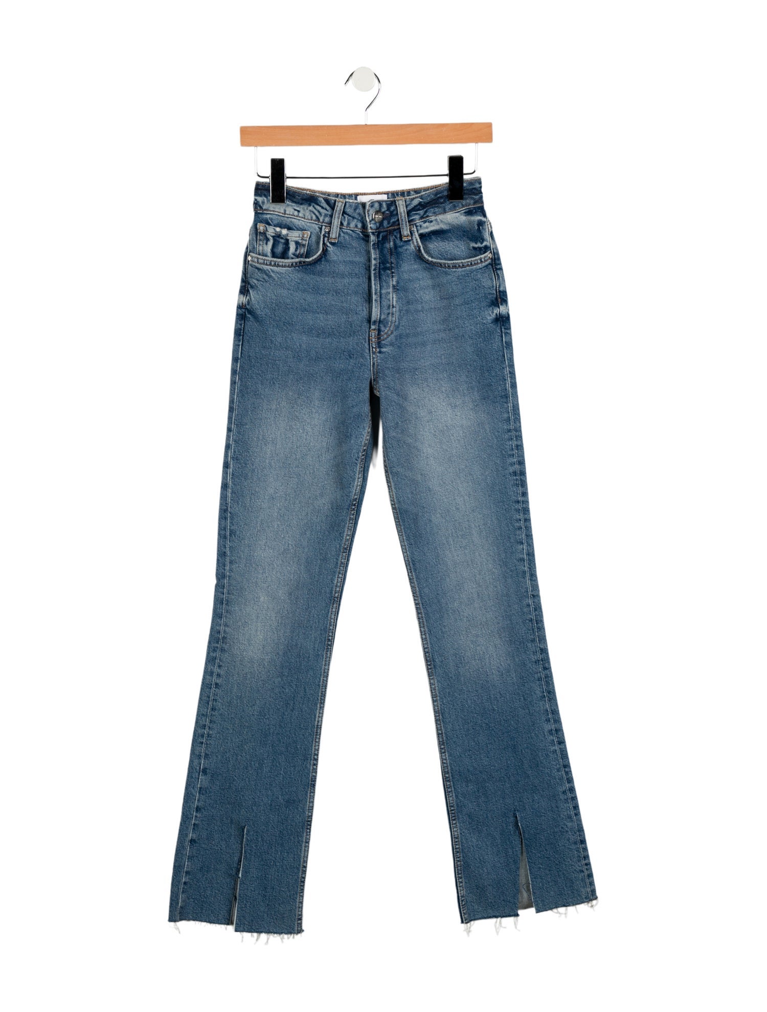 Anine Bing Mid-Rise Straight Leg Jeans