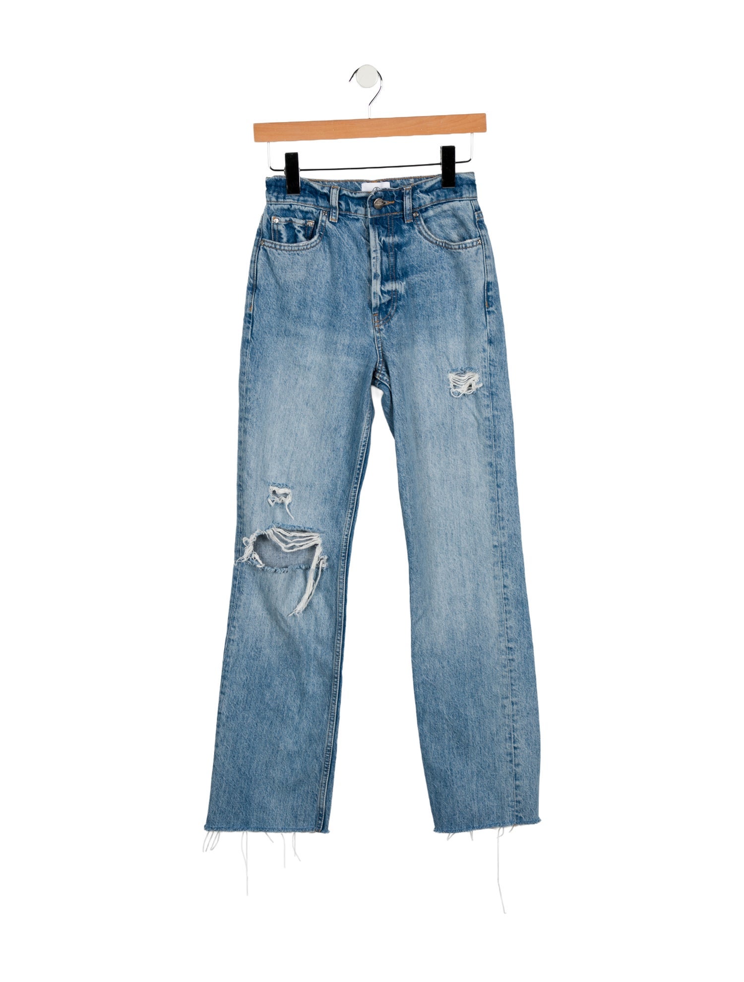 Anine Bing Mid-Rise Straight Leg Jeans