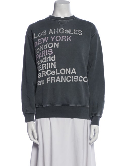 Anine Bing Graphic Print Crew Neck Sweater