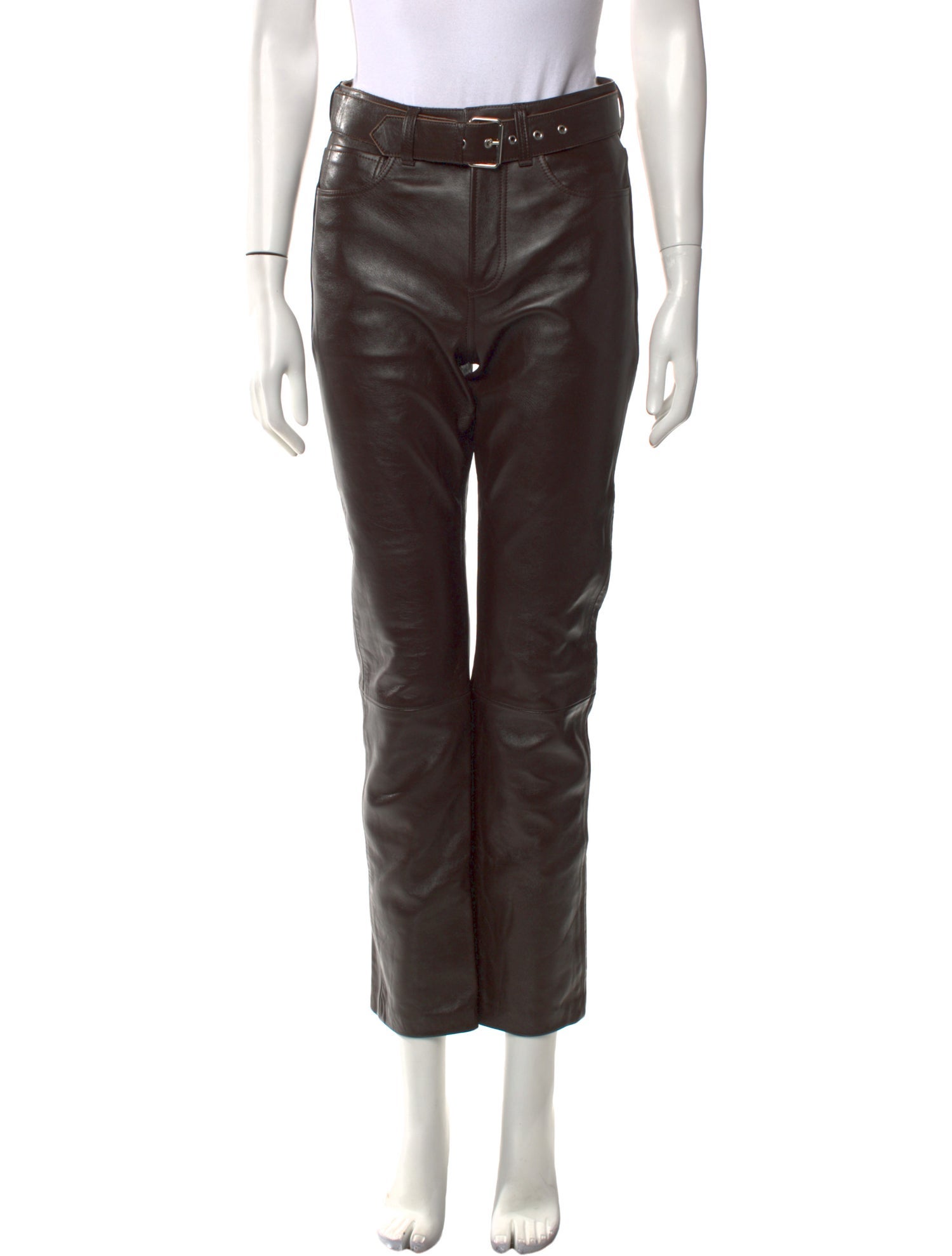 Anine Bing Leather Straight Leg Pants