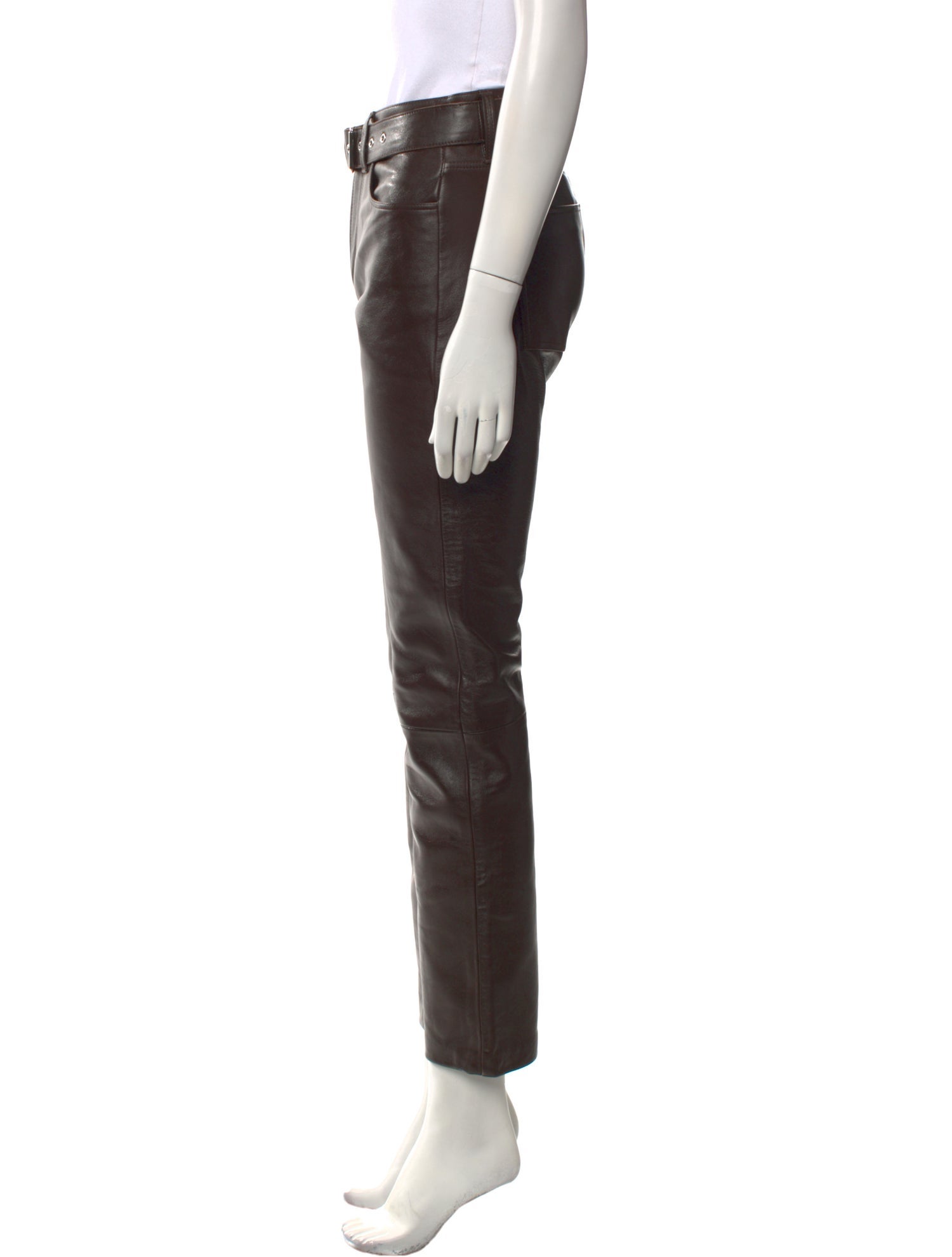 Anine Bing Leather Straight Leg Pants